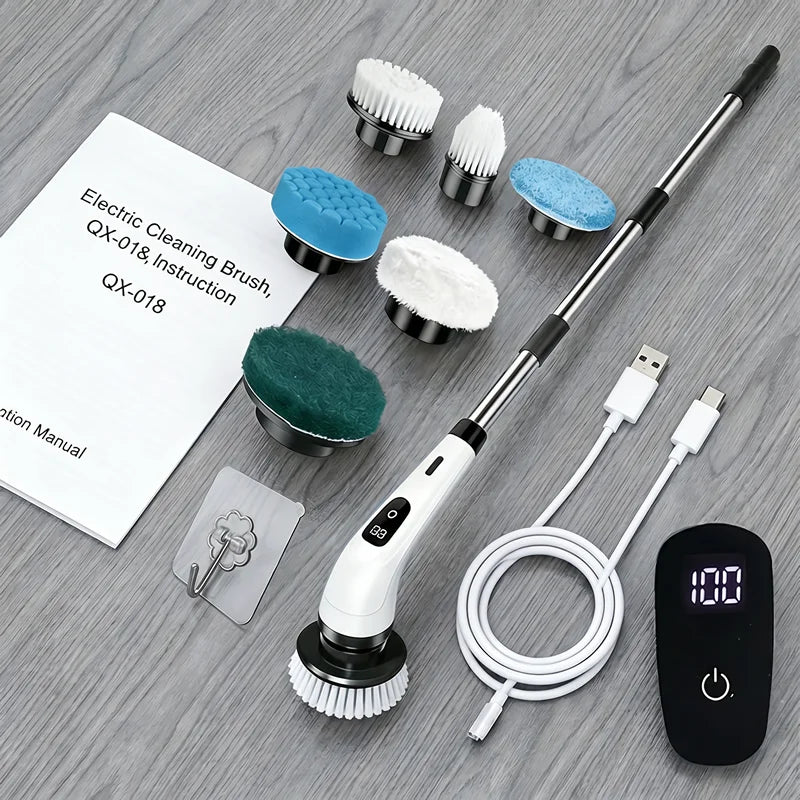 Cepillo Eléctrico Inalámbrico de Limpieza Multiusos – Ideal para Baño, Cocina, Azulejos, Lavabos y Superficies Difíciles