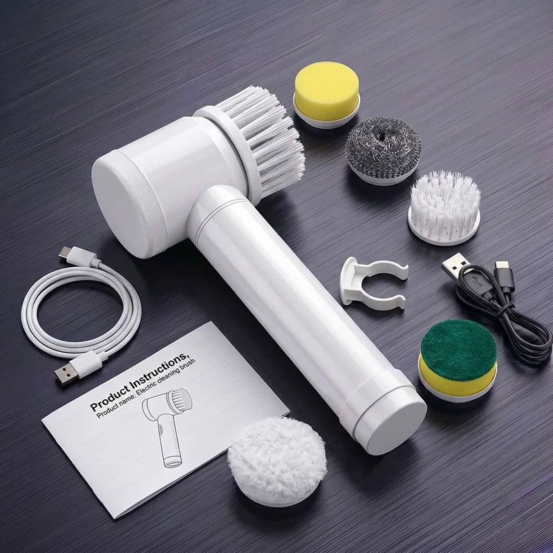 Cepillo Eléctrico Inalámbrico de Limpieza Multiusos – Ideal para Baño, Cocina, Azulejos, Lavabos y Superficies Difíciles