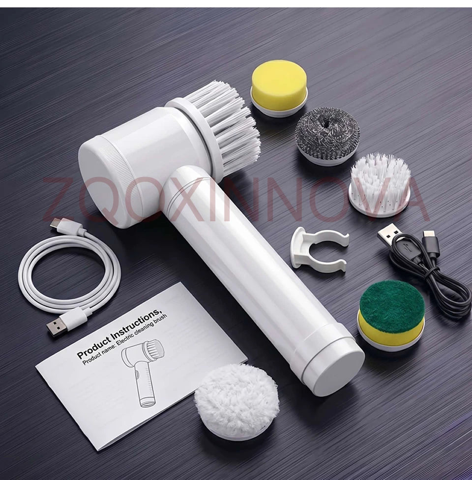 Cepillo Eléctrico Inalámbrico de Limpieza Multiusos – Ideal para Baño, Cocina, Azulejos, Lavabos y Superficies Difíciles