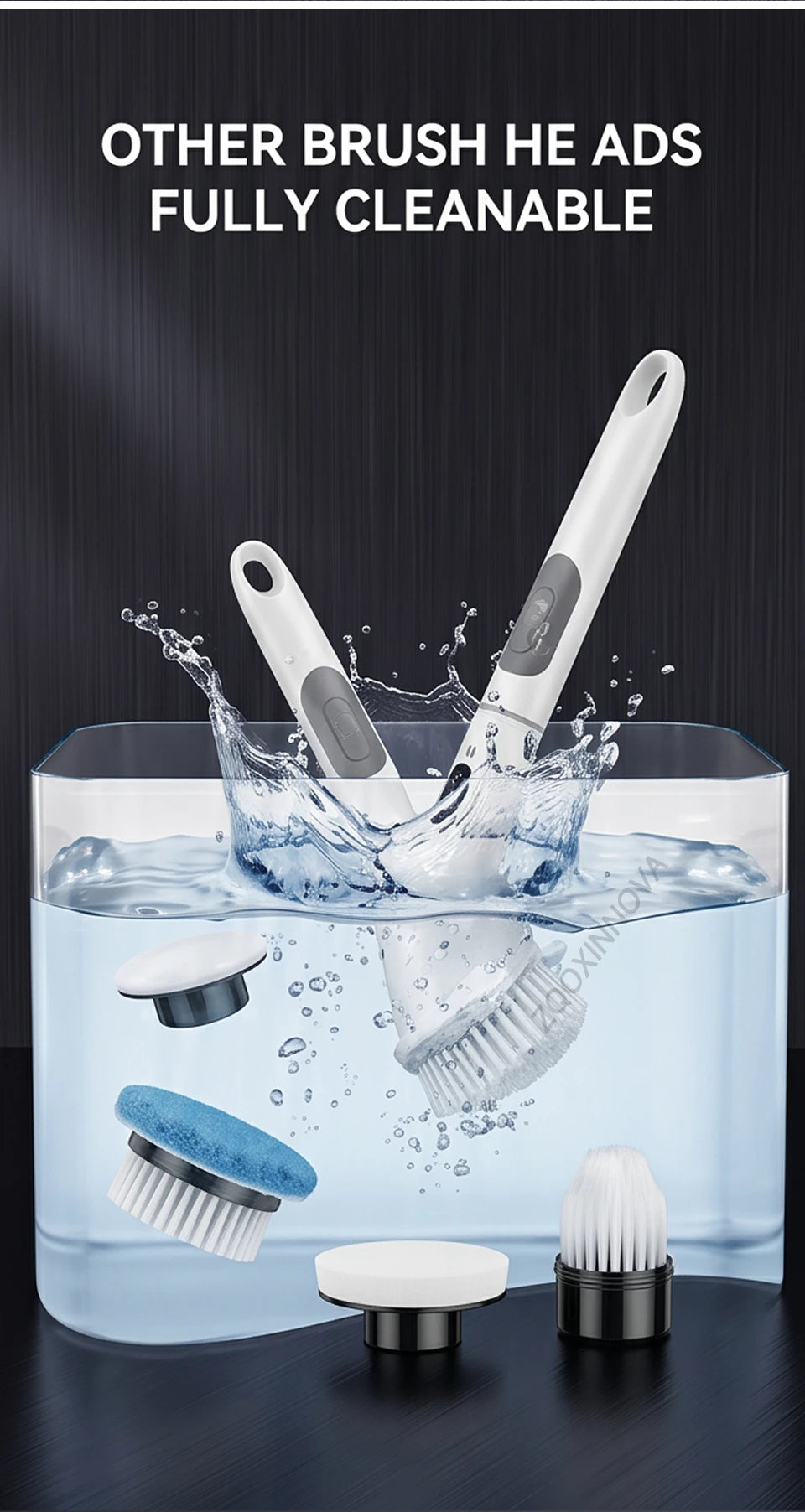 Cepillo Eléctrico Inalámbrico de Limpieza Multiusos – Ideal para Baño, Cocina, Azulejos, Lavabos y Superficies Difíciles