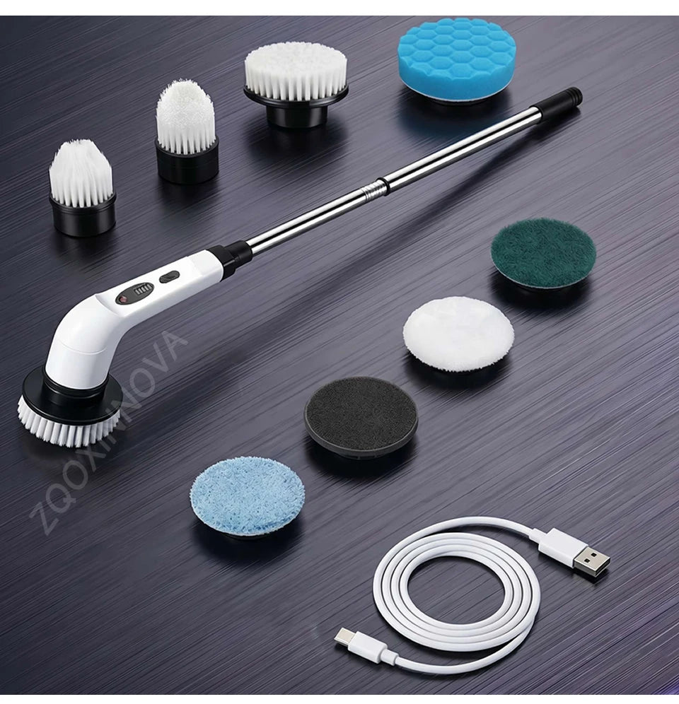 Cepillo Eléctrico Inalámbrico de Limpieza Multiusos – Ideal para Baño, Cocina, Azulejos, Lavabos y Superficies Difíciles